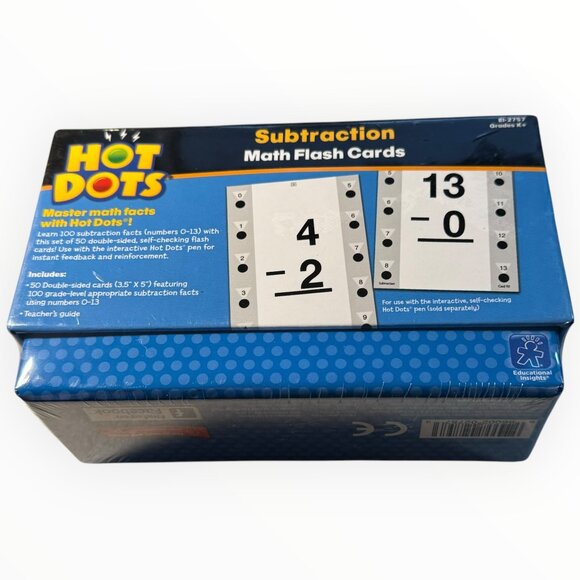 Hot Dots Subtraction Math Flash Cards Grades K+ Educational Insights - Picture 2 of 3